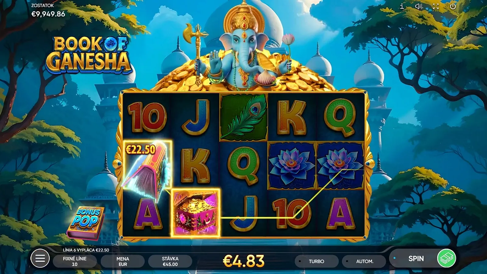 Tela do Fortune Dragon Slot exibindo símbolos dourados